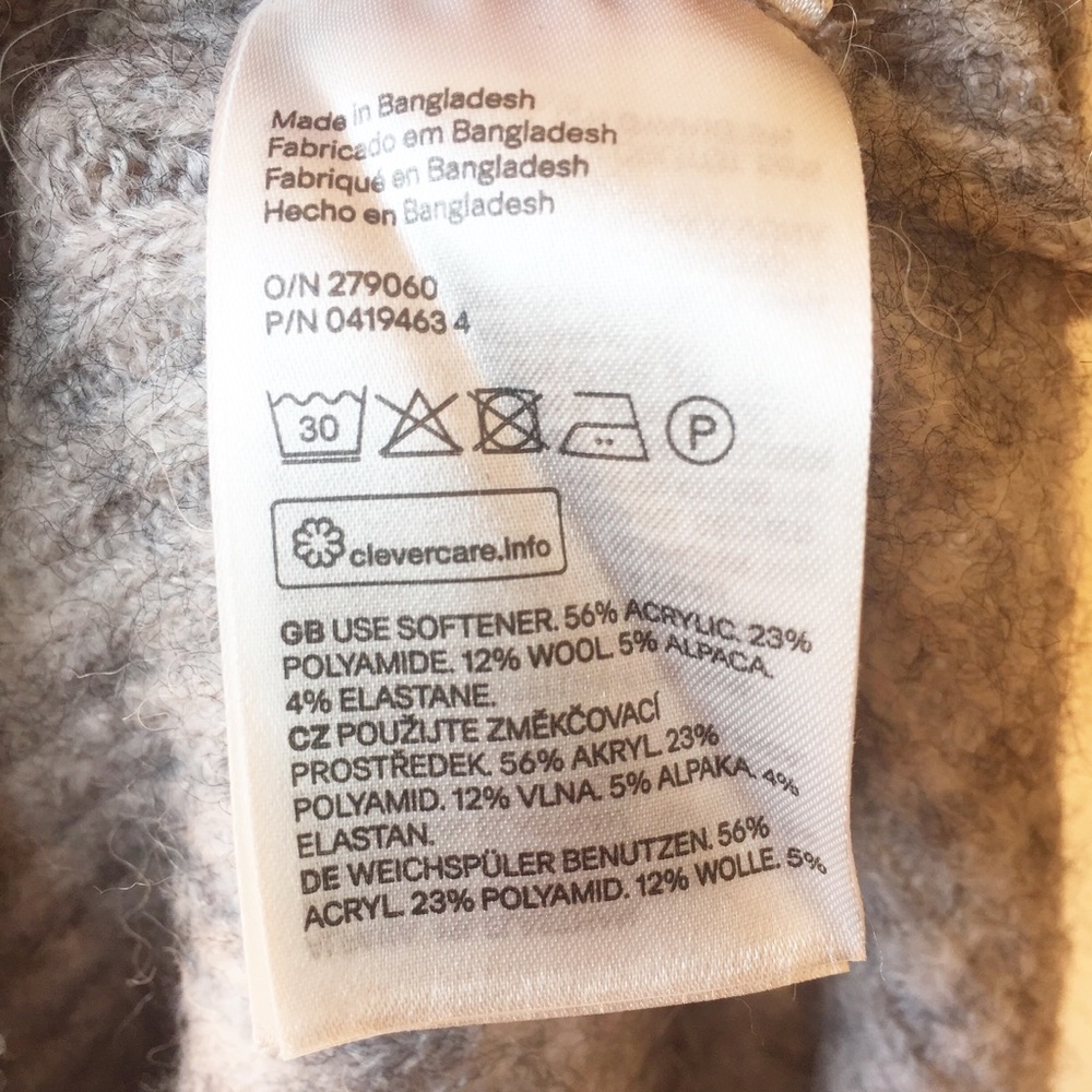 H&M Wool Alpaca Cosy Crew Neck Fall Sweater XS - Picture 4 of 4